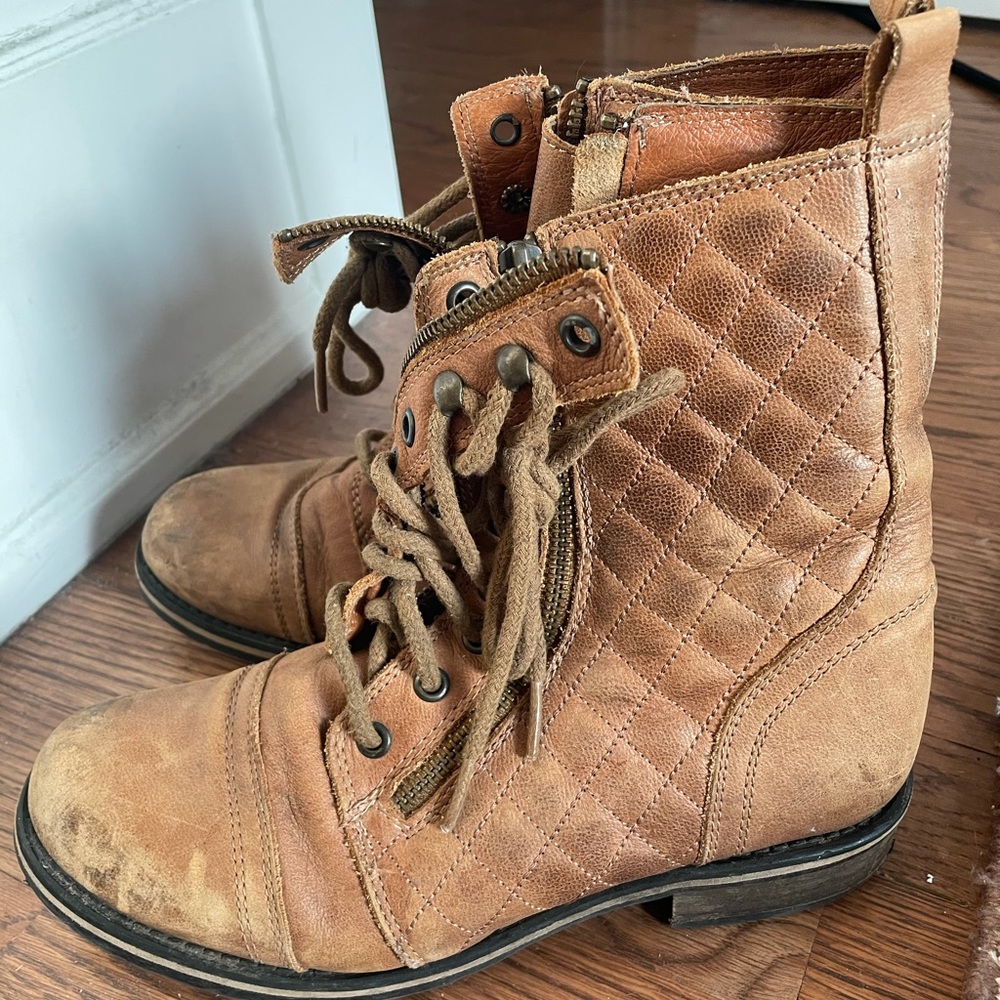 Steve Madden Brown Combat Boots Size 8